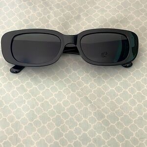 NEW Retro Rectangle Sunglasses Black 90s Style Y2K